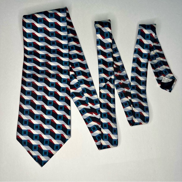 Vintage Oscar de la Renta Couture Bold Geometric Classic Silk Tie - Picture 7 of 8